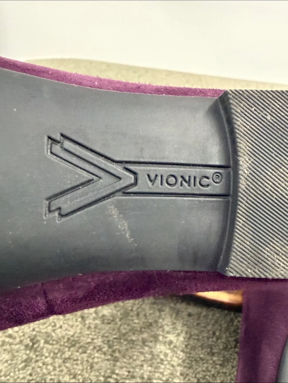 Vionic Shoes Wm 9 Klara Plum Purple Suede Ballet Flats Bow Tie Pretty Classic